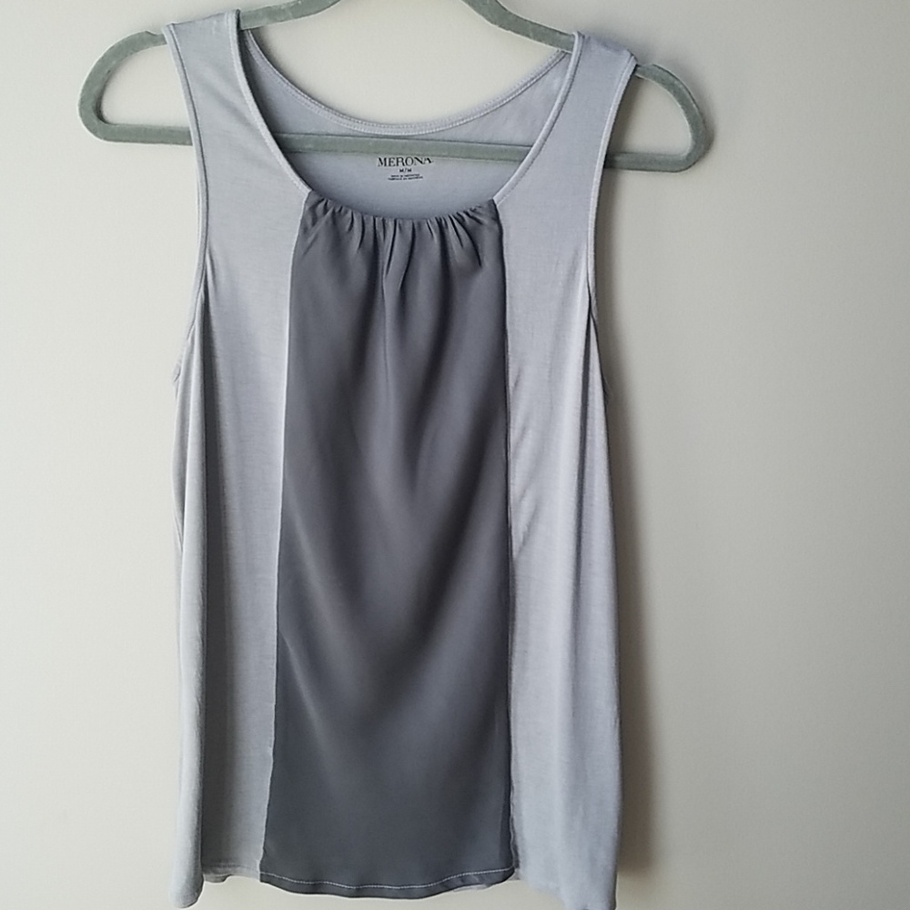 Gray mixed fabric tank